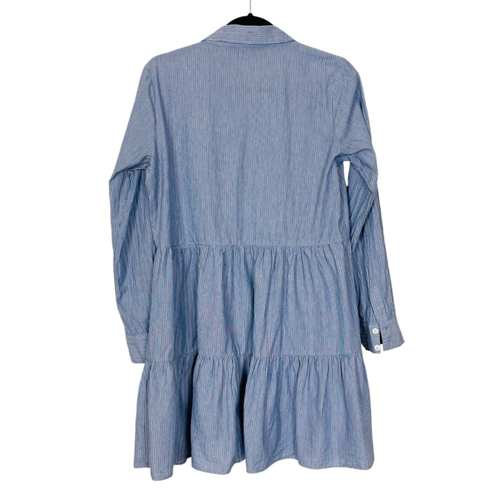VERONICA BEARD Jemila Tiered Cotton Mini Shirt Dress