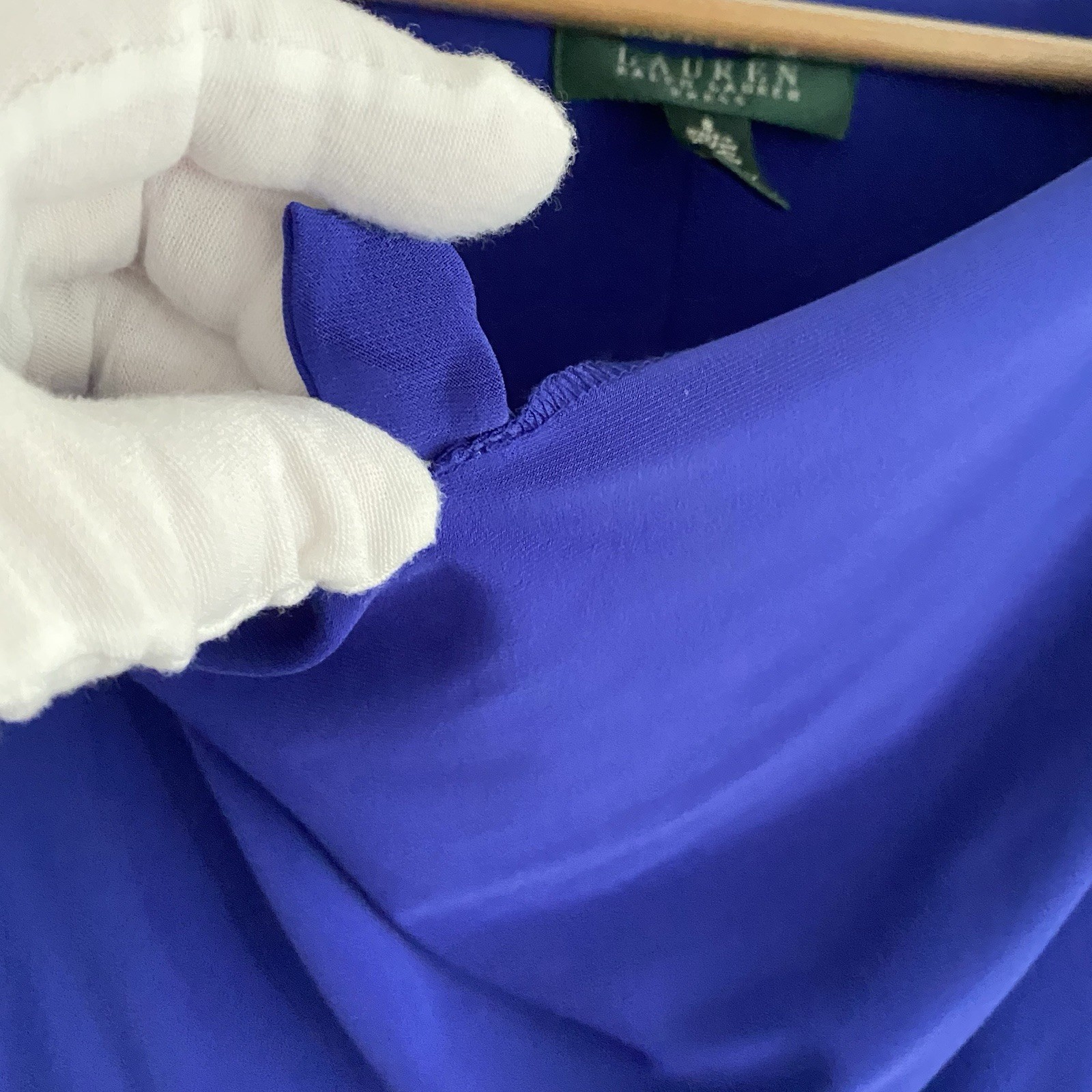 Lauren Ralph Lauren Womens 8 Cobalt Blue Draped Dress Slinky Stretch