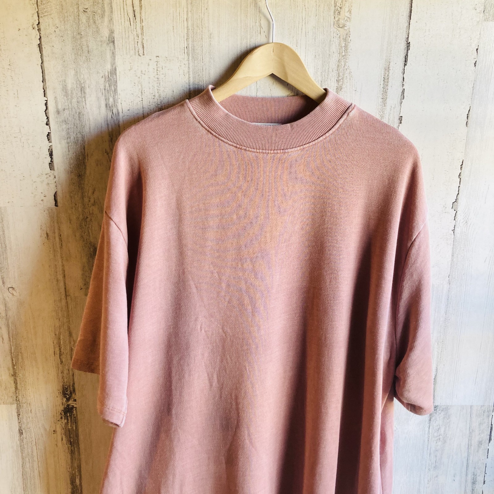 NWOT Free People FP Movement Sweatshirt Dress M Pink French Terry Swing Trapeze