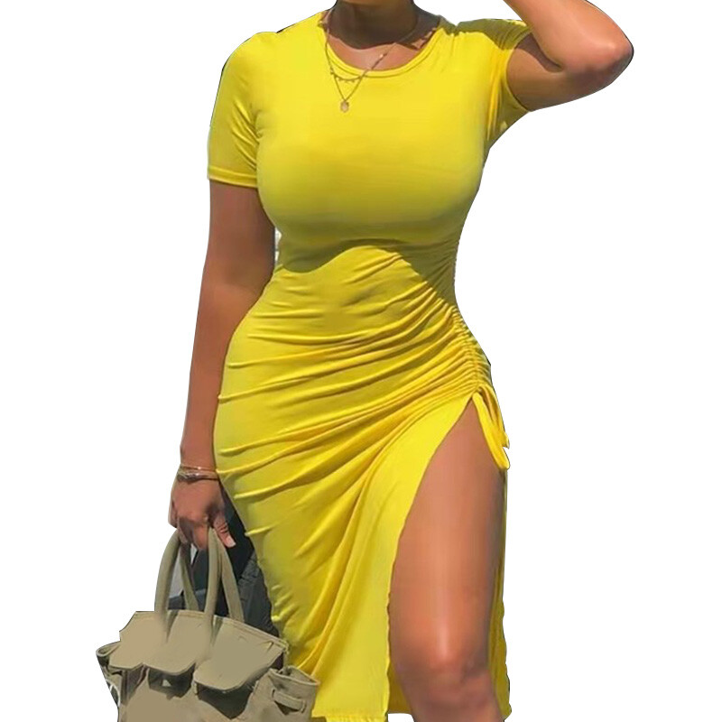 Ladies Printed Body Dress Holiday Beach Sexy Fit Wrap Dress Suspender