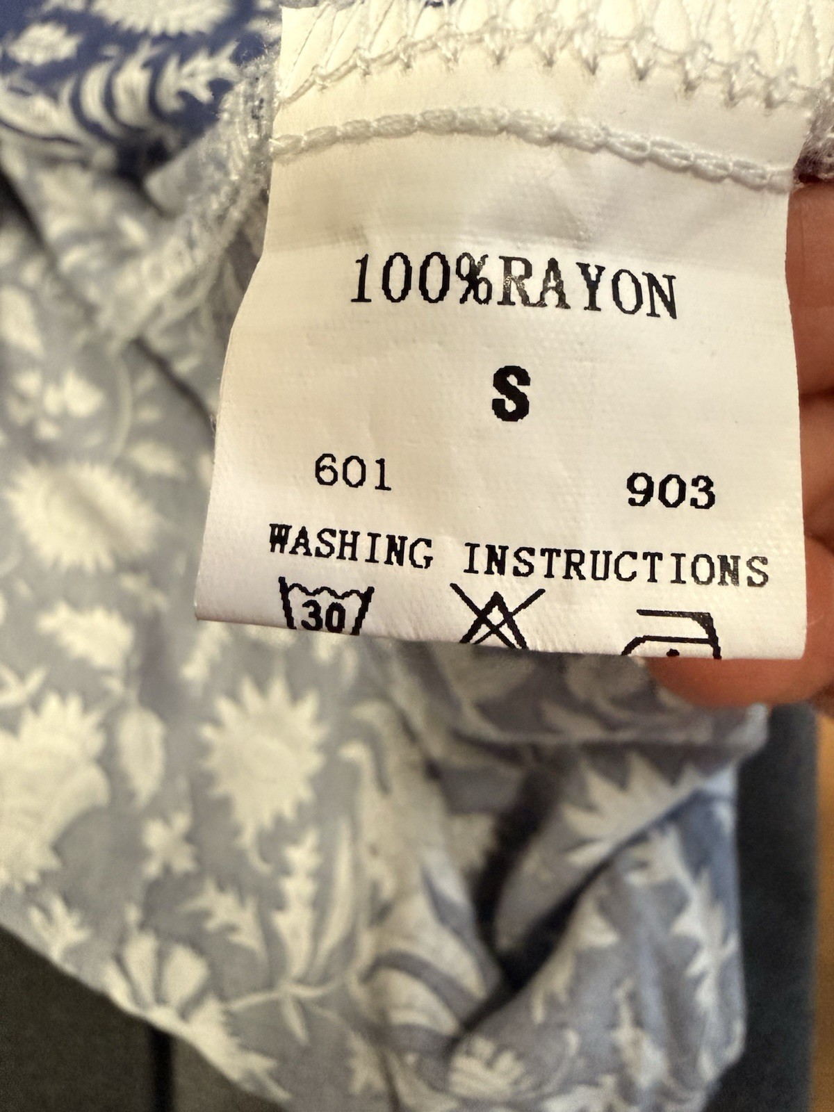 Cupshe, Boho Baby Doll Dress, Cornflower Blue Print, sz S
