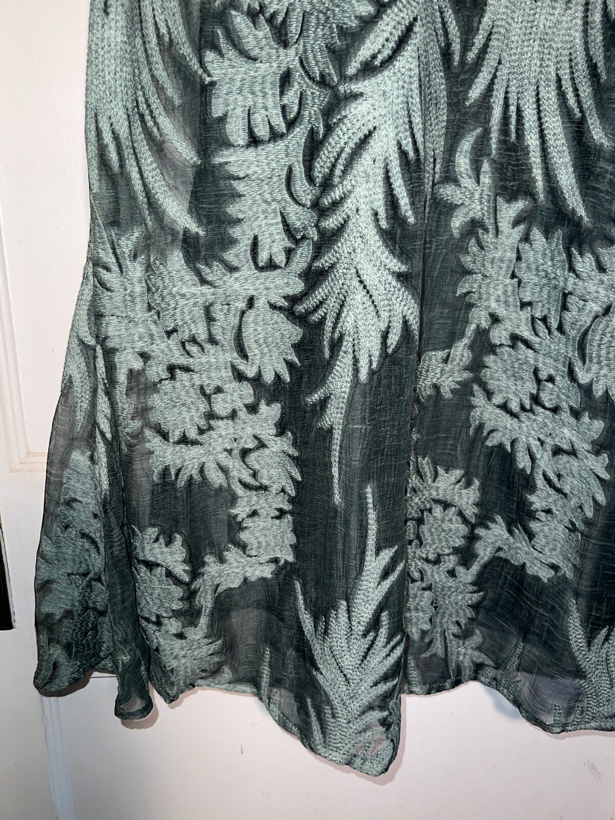 Sundance Cypress Legends Silk Lace Drop Waist Sleeveless Dress Green Sz 10. d540