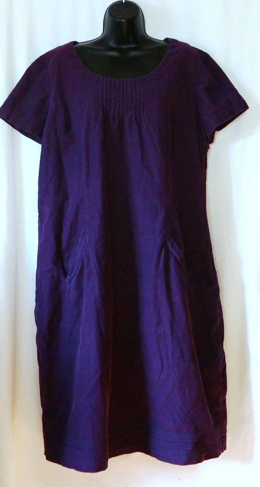 BODEN Purple Crdry Shrt Slv Frnt Pckt Drs 47 In Chst 42 In Lng Sz 16 Long EXC