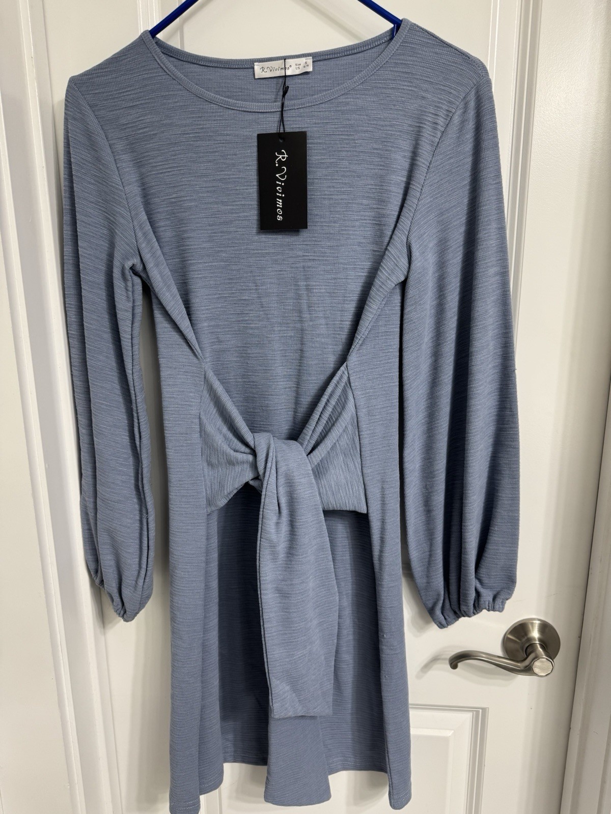 Women’s Tie In The Front Blue Dress New With Tags Size Small 4/6