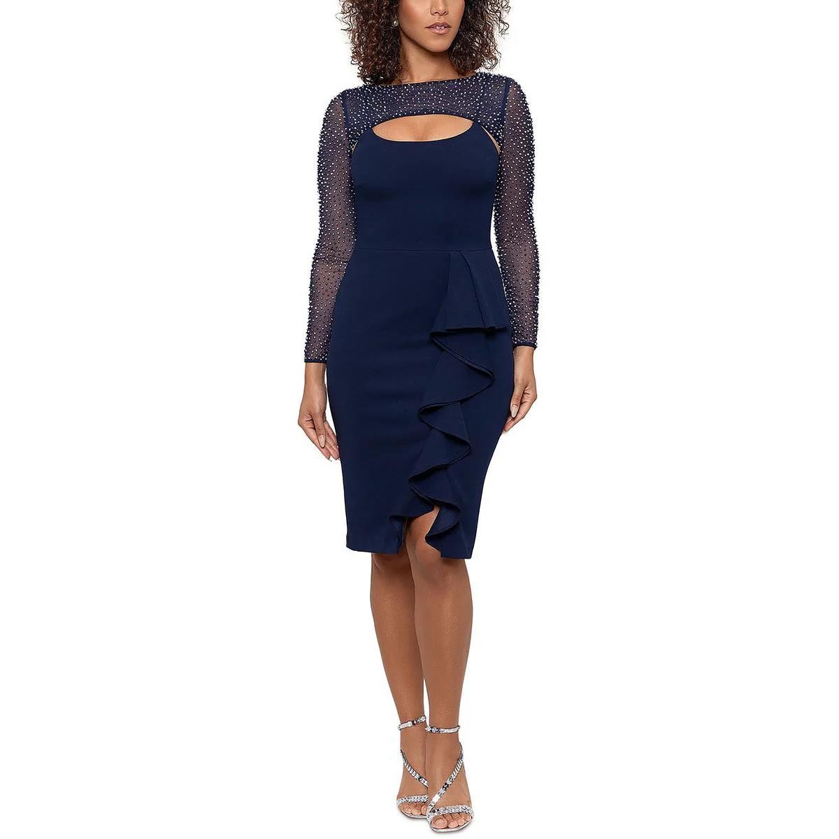 B&A BY BETSY AND ADAM Womens Embellished Cocktail Party Dress 2 NEW $289