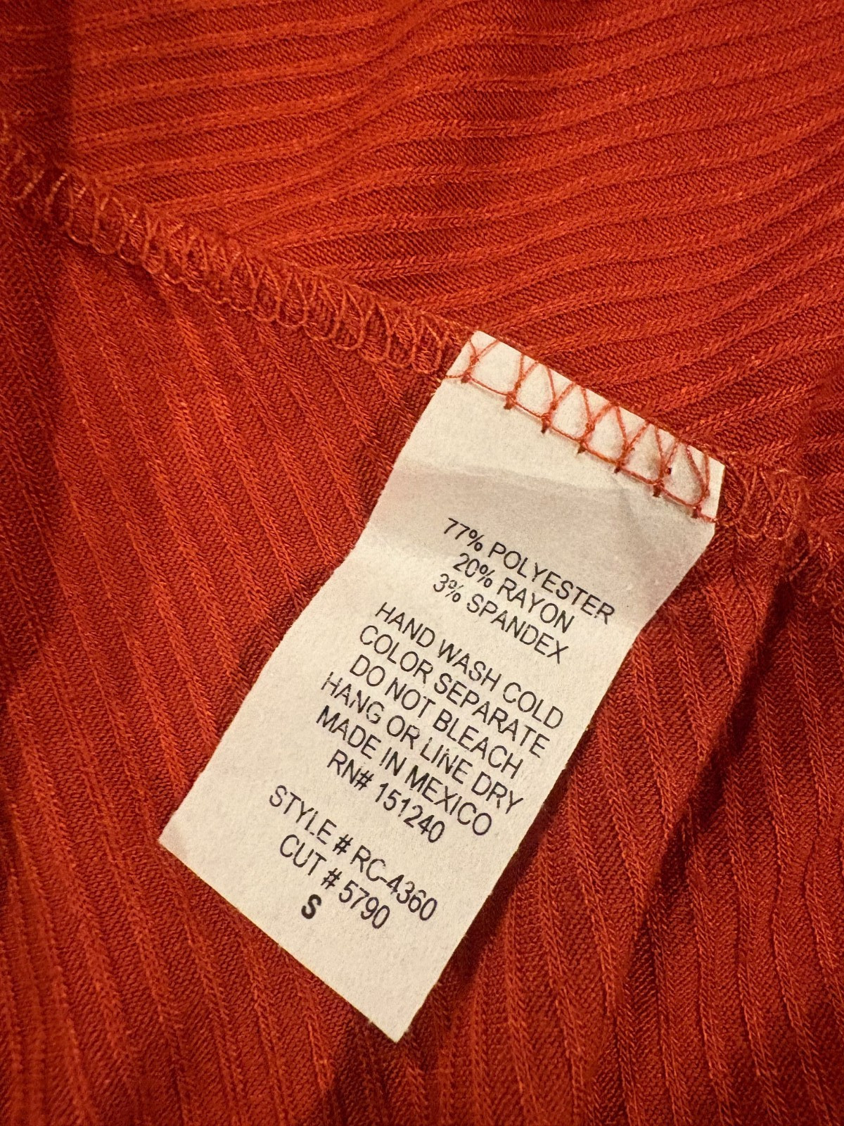 Rolla Costa Dress Sleeveless Stretchy Size S Rust Orange New Wrinkle Resistant