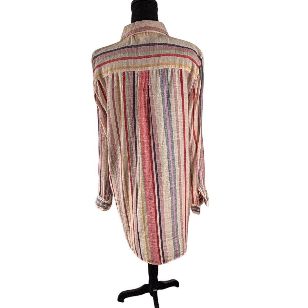 Keep In Touch Striped Button Up Shirt Dress XL