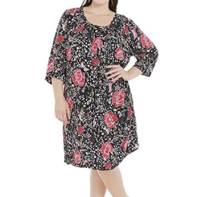 Junarose Womens Plus 22 Black Beauty Floral Jrolga Zeenan Casual Dress NWT