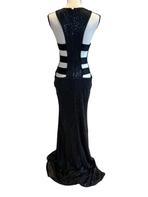 Va Va Voom Black Sequin Cut Out Gown Size 10 $199 Prom