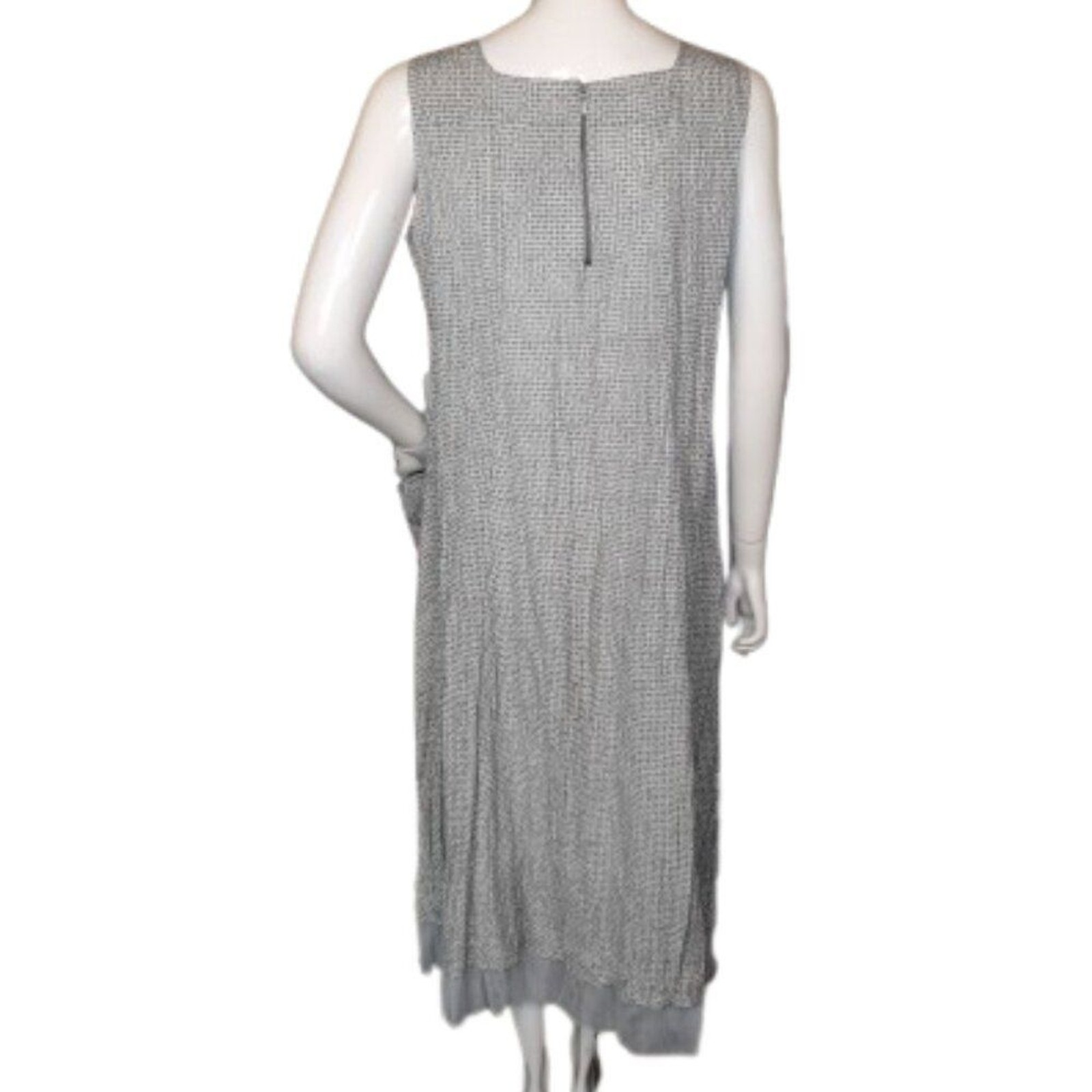 GERSHON BRAM Dress, XL, Summery, Pockets, Sleeveless, Greenish-gray abstract