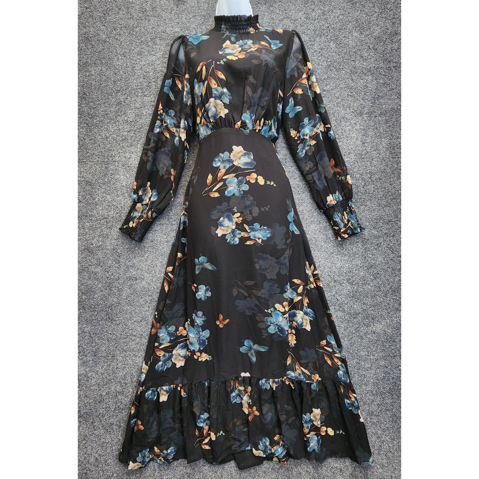 Baltic Born Women Floral Chiffon Maxi Fairy Smocked Prairie Cottagecore Size M