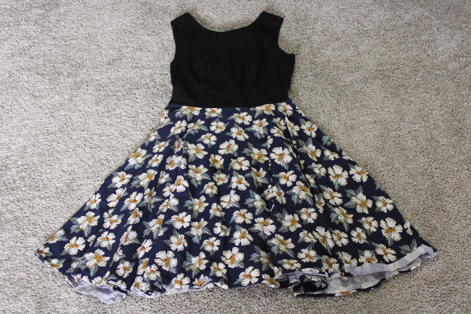 Grace Karin Dress Juniors Medium Dark Coquette Twee Monogram Floral Midi