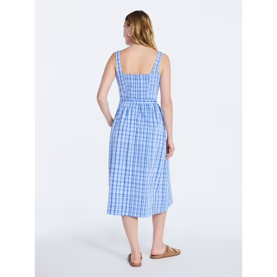 Free Assembly Women’s Sleeveless Belted Cotton Midi Dress NWT