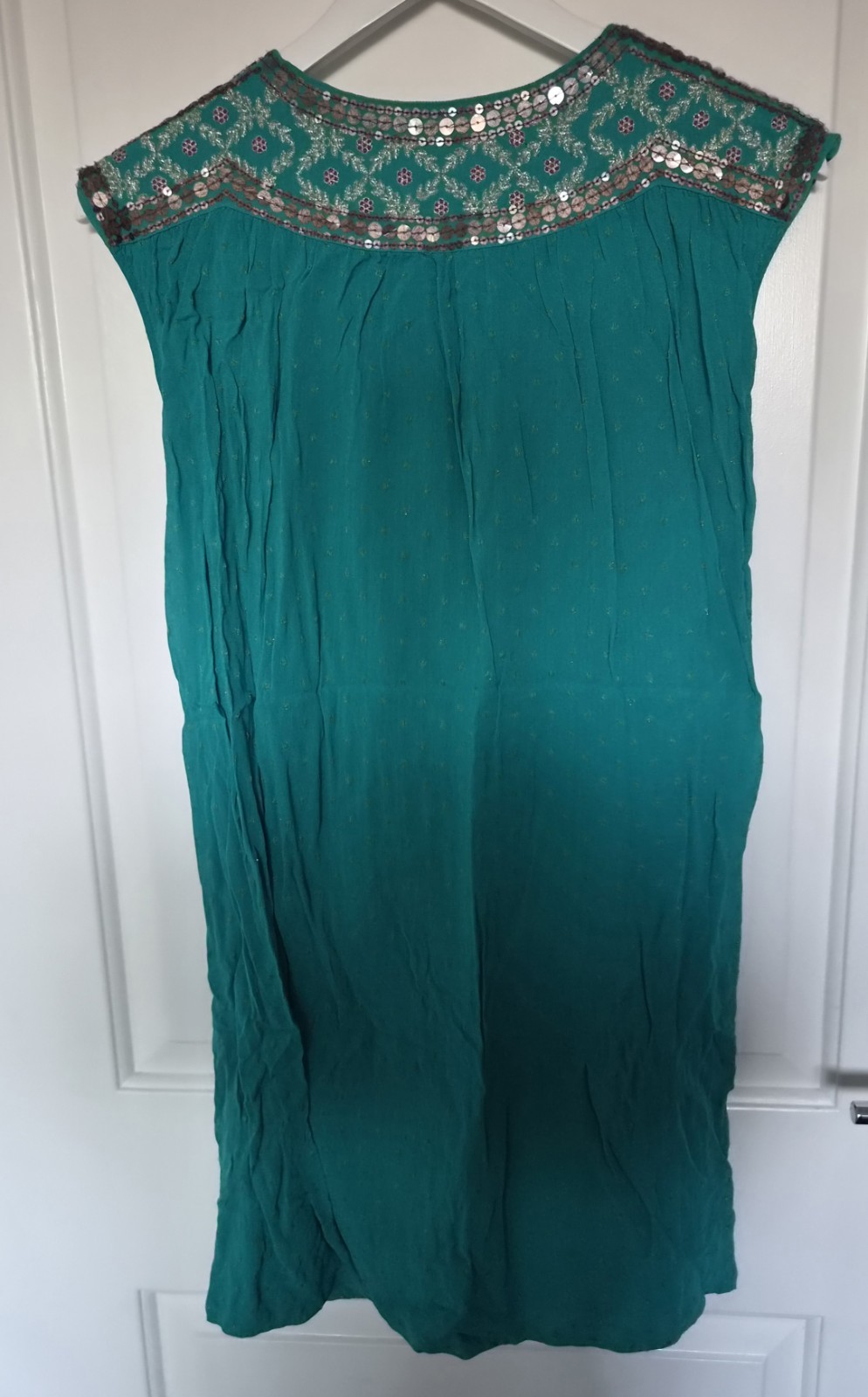 Monsoon Summer Dress Decorative Sequins and Embroidery Viscose Size S