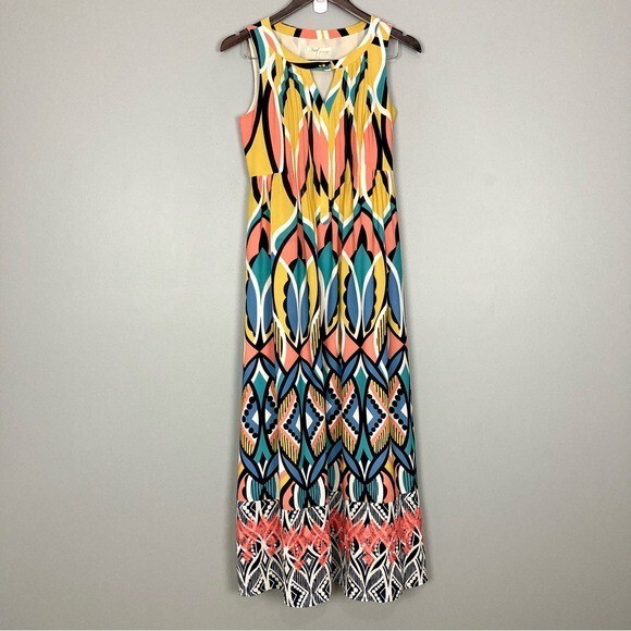 Anthropologie Dahlia Embroidered Maxi Dress Women’s Size 2 Petite Colorful Boho