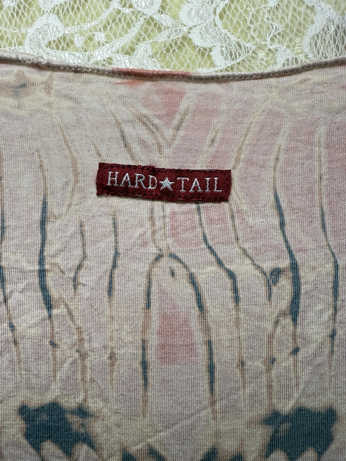 Hard Tail Pink Black Gray Tie Dye Dress side ruching xs/s euc long sleeve