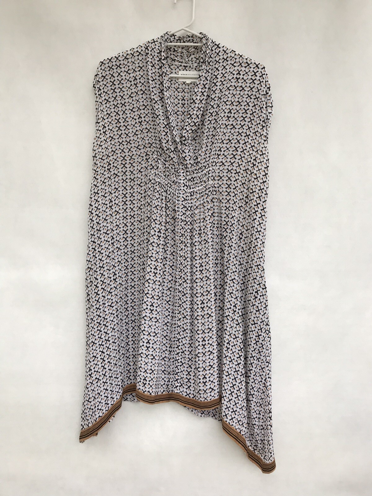 ☘️ One Season Viscose Sleeveless Oversized Kaftan Print Dress W Pockets Size S