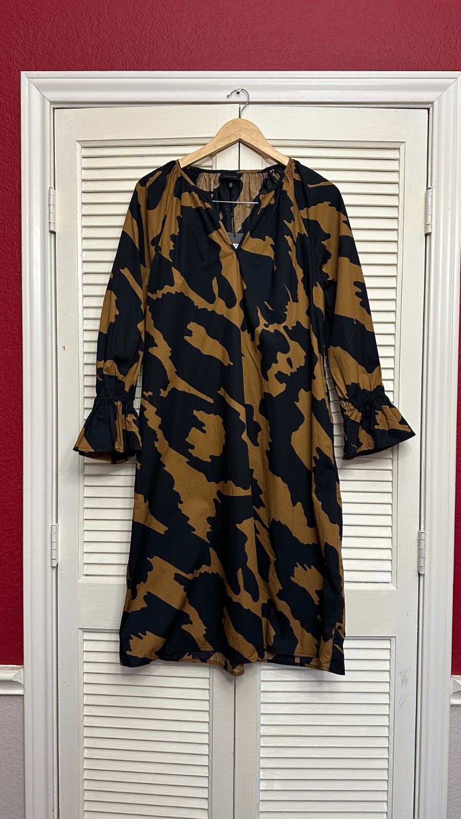 Who What Wear Printed Balloon Sleeve Midi Length Dress Size M
