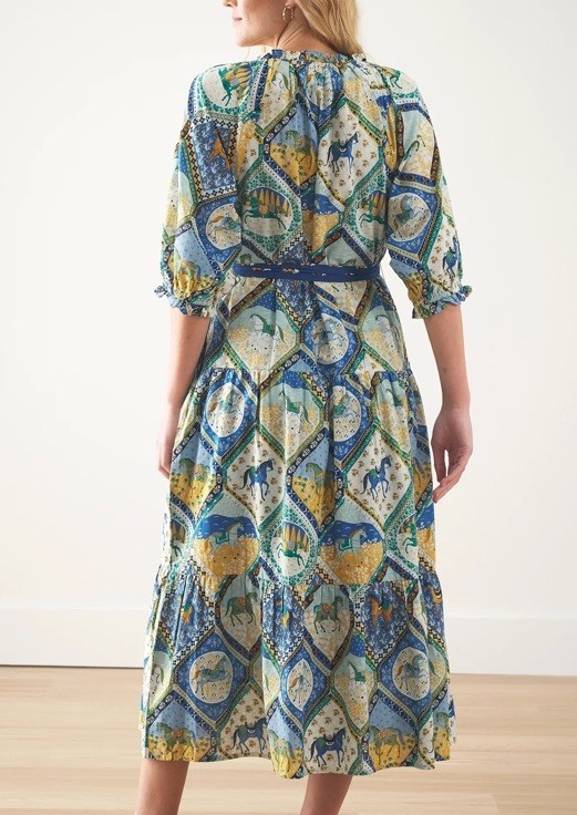 Printfresh The Devon Dress in High Horse Size Large OrganicCotton Has Small Hole