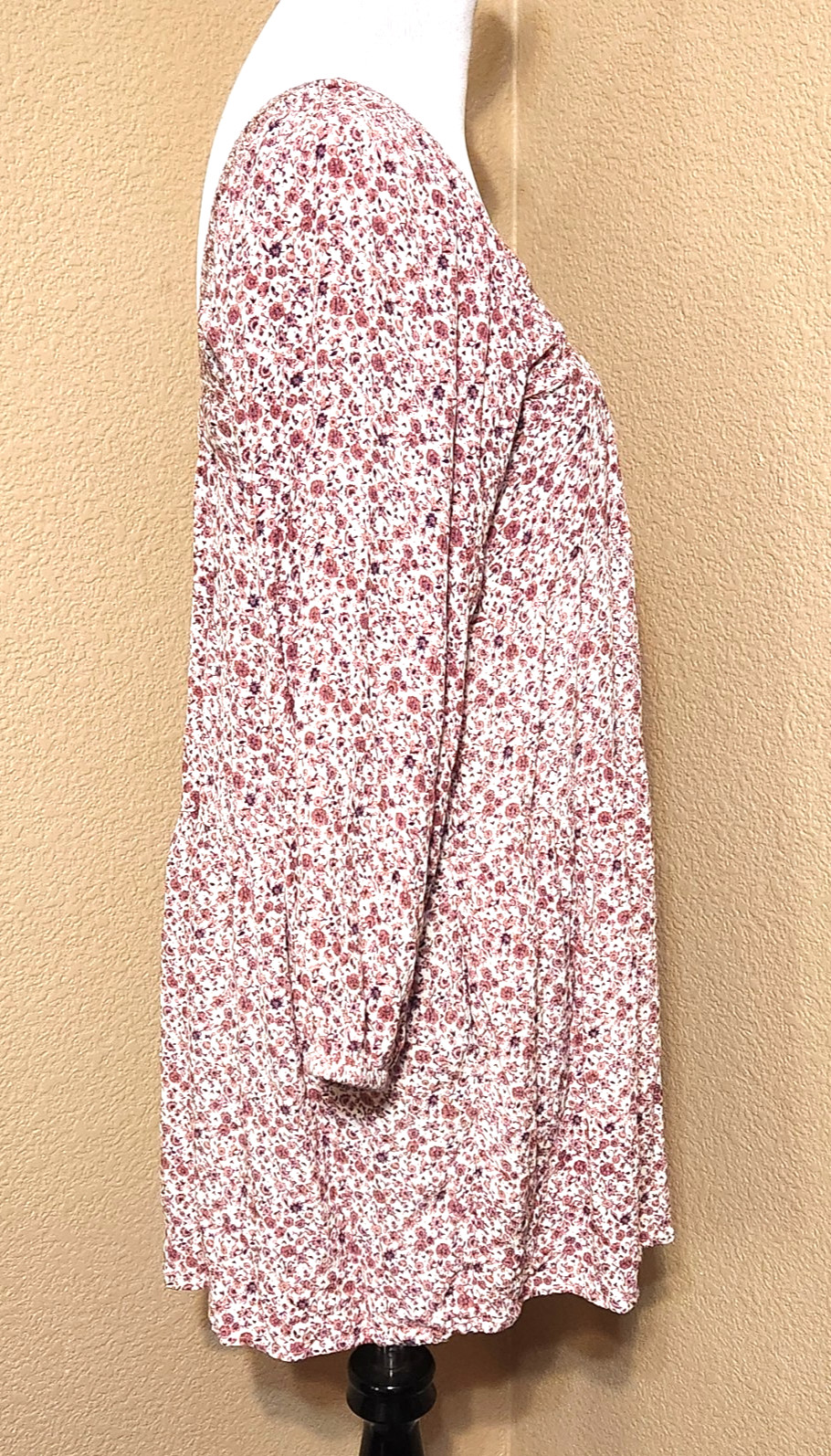 EN CREME U/O Colorful Rayon Floral Boho Cottagecore Babydoll Mini Dress L