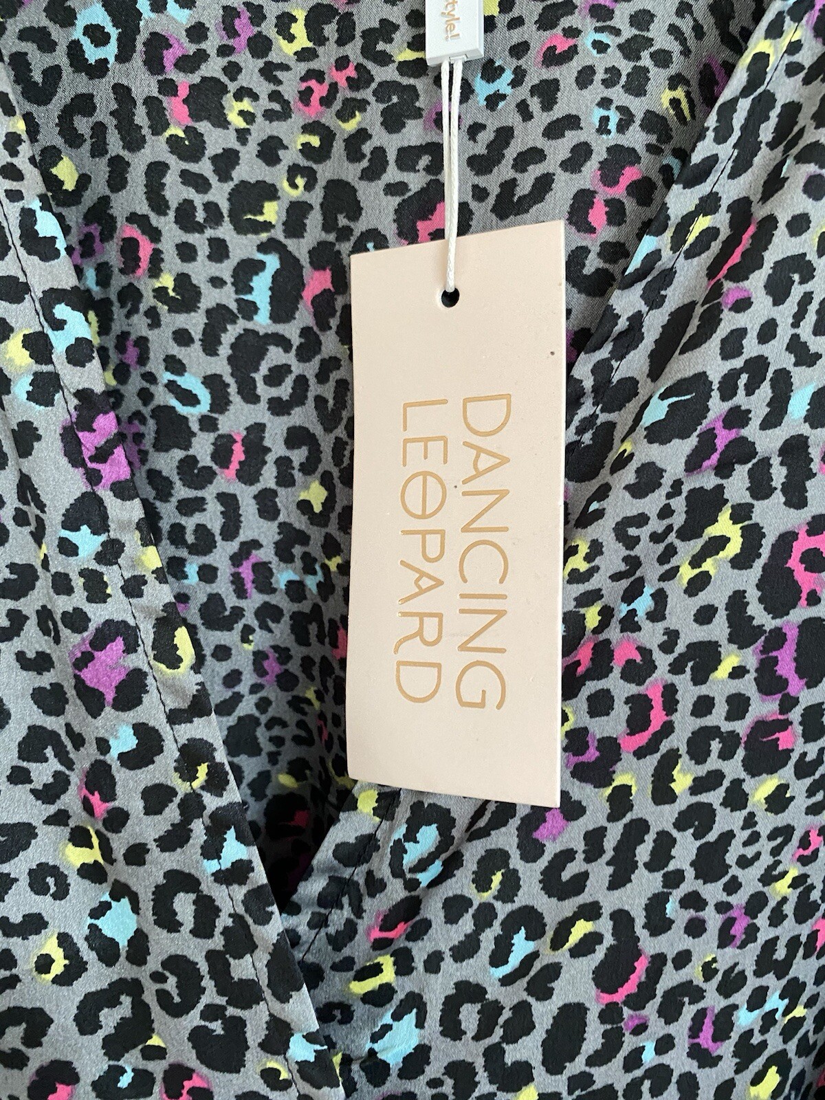 Dancing Leopard SilkFred DOVE maxi dress multi colour animal print UK 10 BNWT