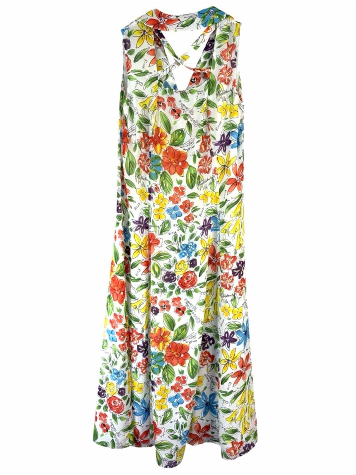 Coldwater Creek Floral Chiffon Collared Button Front Midi Dress Size 10
