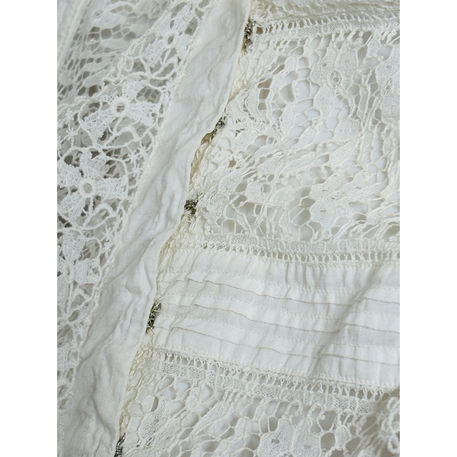 Small to Medium Edwardian 1900s Antique Cotton Blouse and Skirt Set