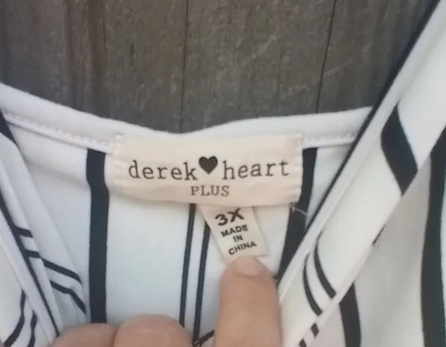 Derek Heart Vertical Striped Pattern Sleeveless Dress 3X Pull-On Elastic Waist