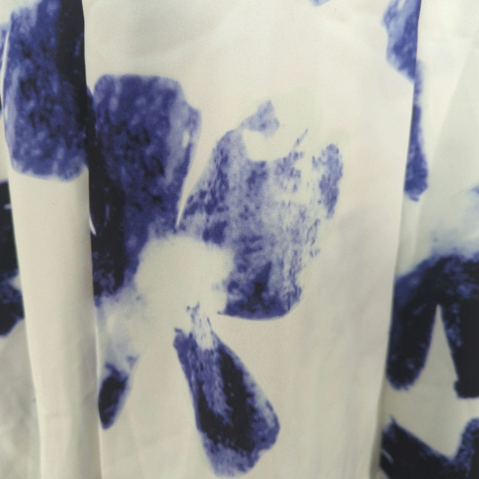 Lulus Seeing Chic Blue and Ivory Print Mini Skater Dress Size S NWT