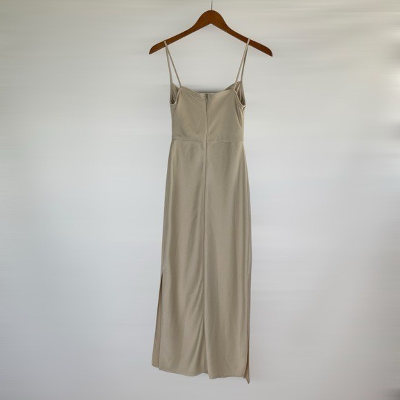 SACHIN & BABI Cali Stain Cowl Drape Neck Maxi Dress in Oyster Bridesmaid Size 0