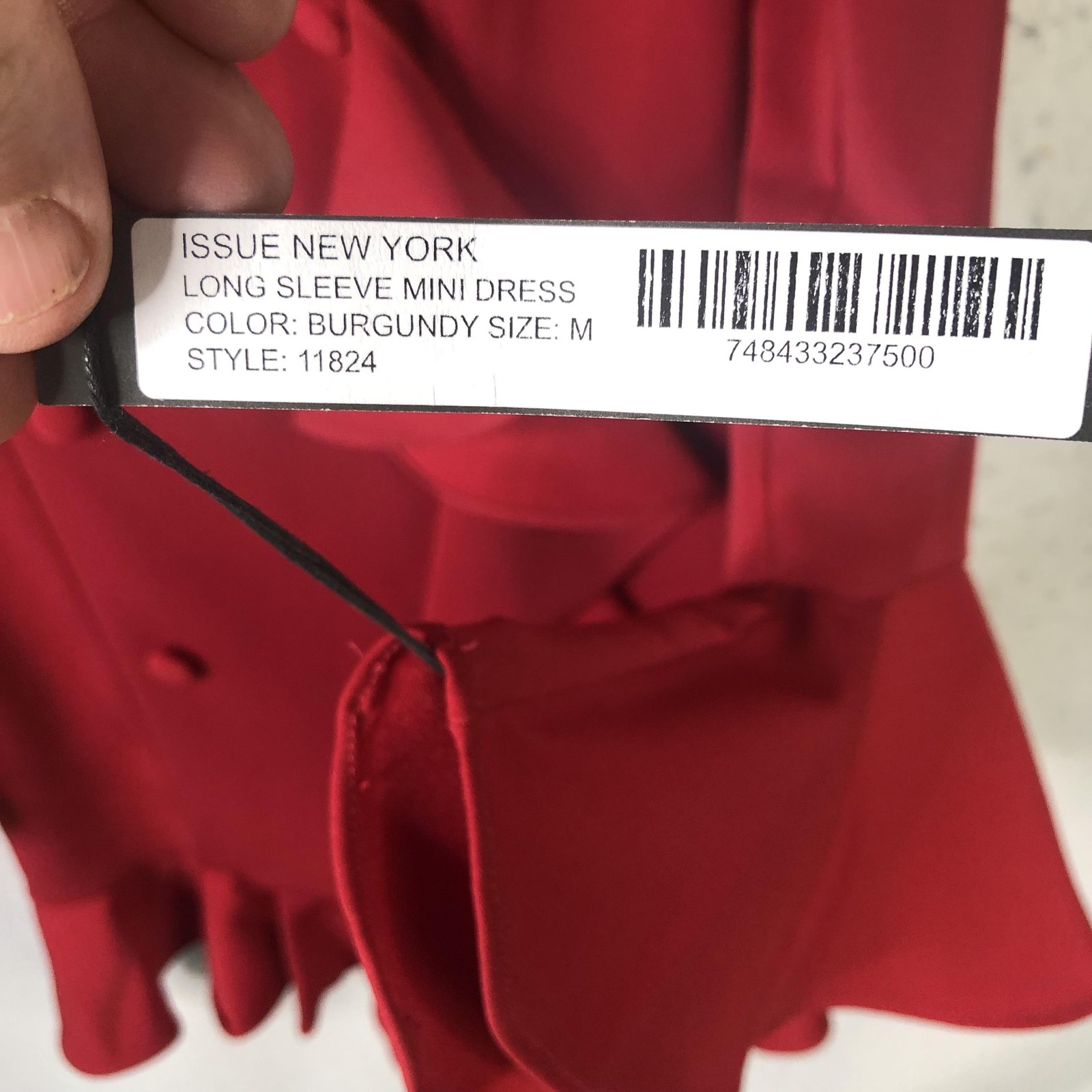 Issue New York Dress Womens M Red Ruffle Jacket Mini Long Sleeve Party Cocktail