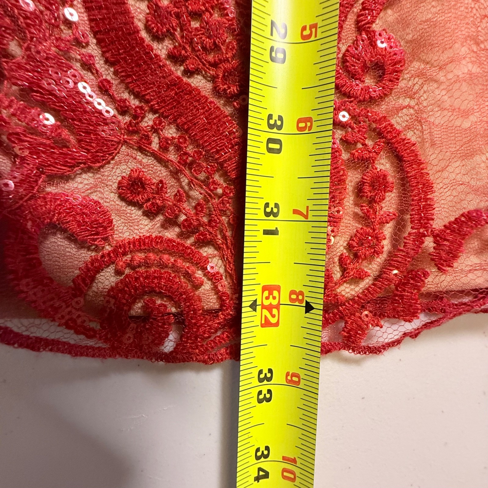 Free People Night Shimmer Mini Dress Embroidered Sequin Cocktail NWT Women 8 Red