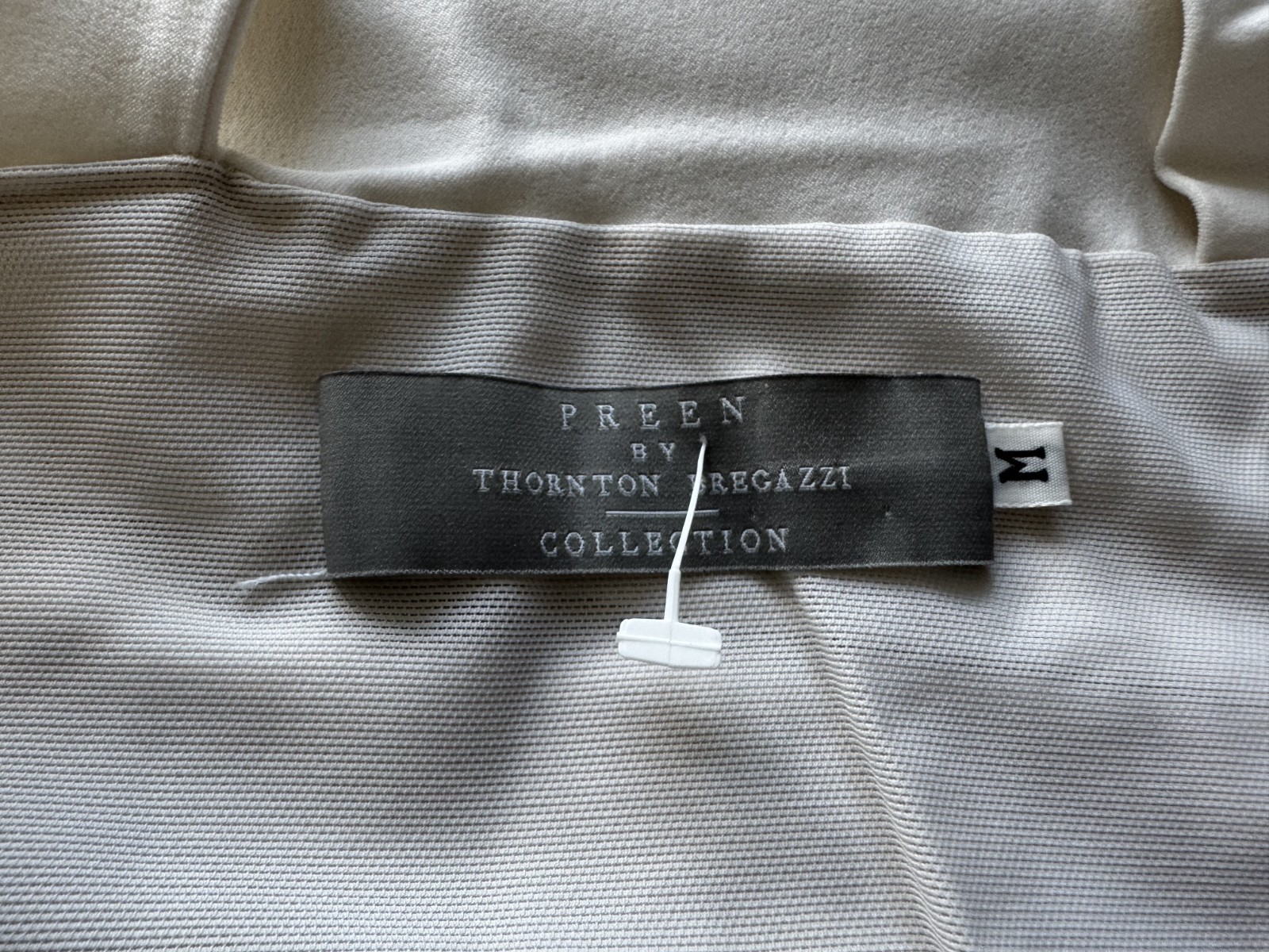 Preen by Thornton Bregazzi White Ted Link Ruched Dress M
