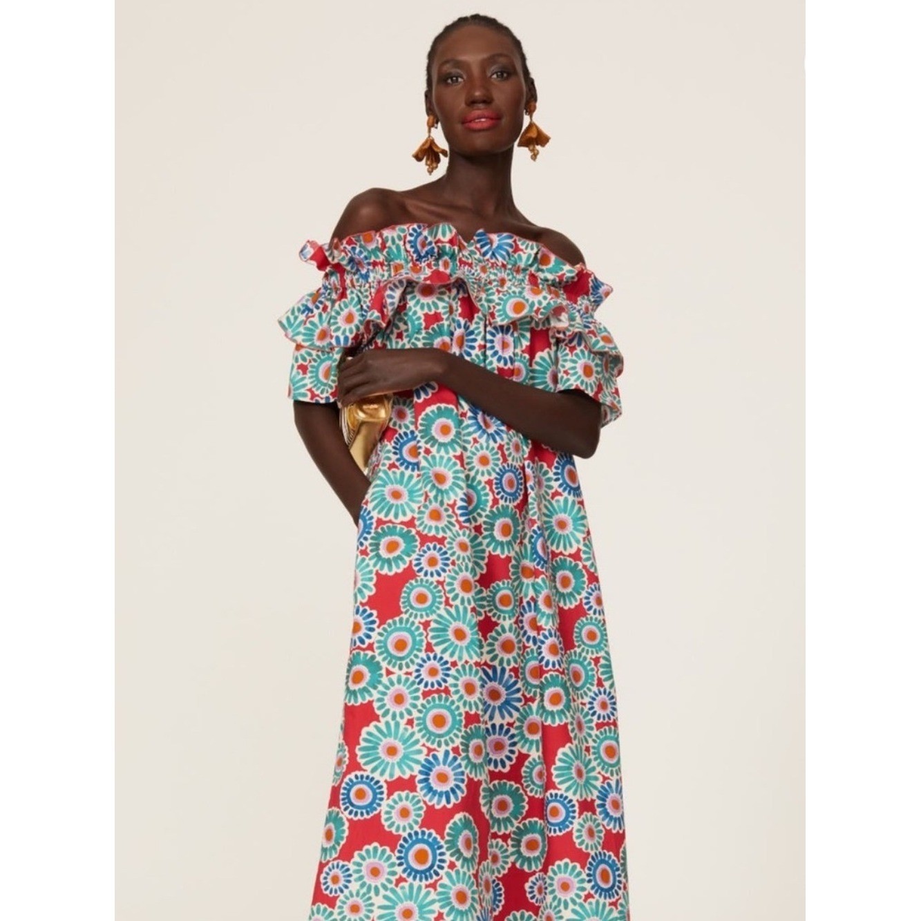 La DoubleJ Breakfast Crazy Daisy Maxi Dress Size M
