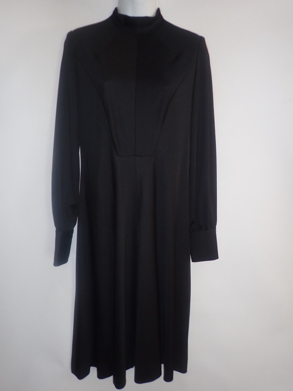 Vintage Eleanor Brenner Couture Black Dress Women Sz 10 Long sleeve Classic USA
