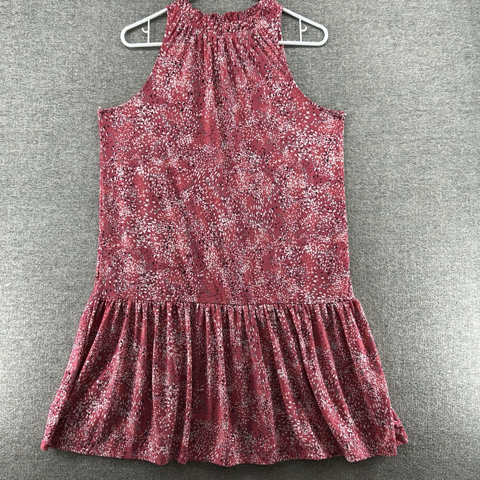 Banana Republic Flounce Shift Dress Sleeveless Pink Women Size Medium Stretch