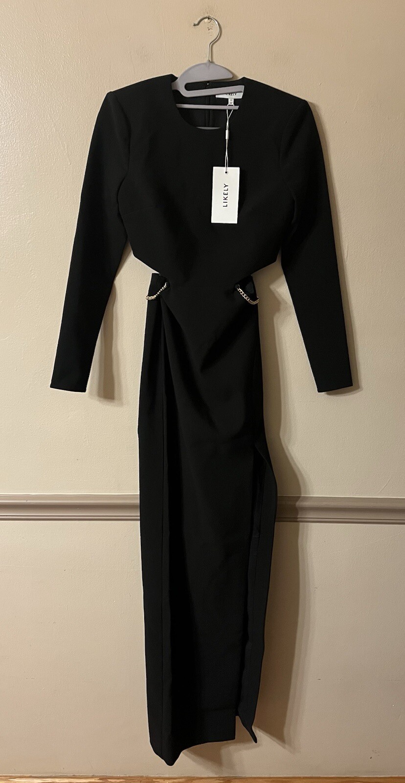 Likely Women’s Mikey Long Sleeve Maxi Length Gown Size 00 Black