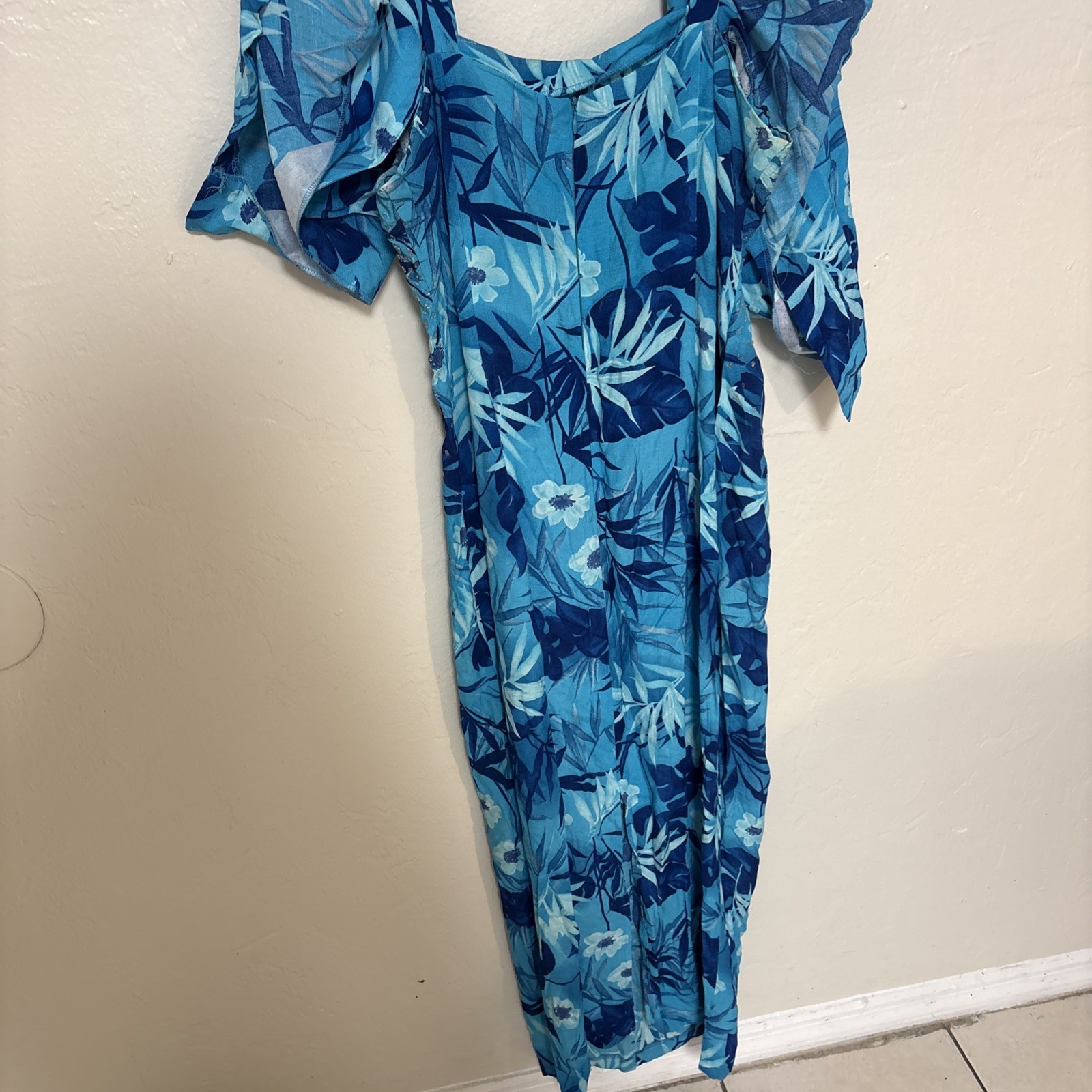 Robbie Bee 2 Piece Maxi Floral Dress Set Size 12 Tropical Beachy Beaded