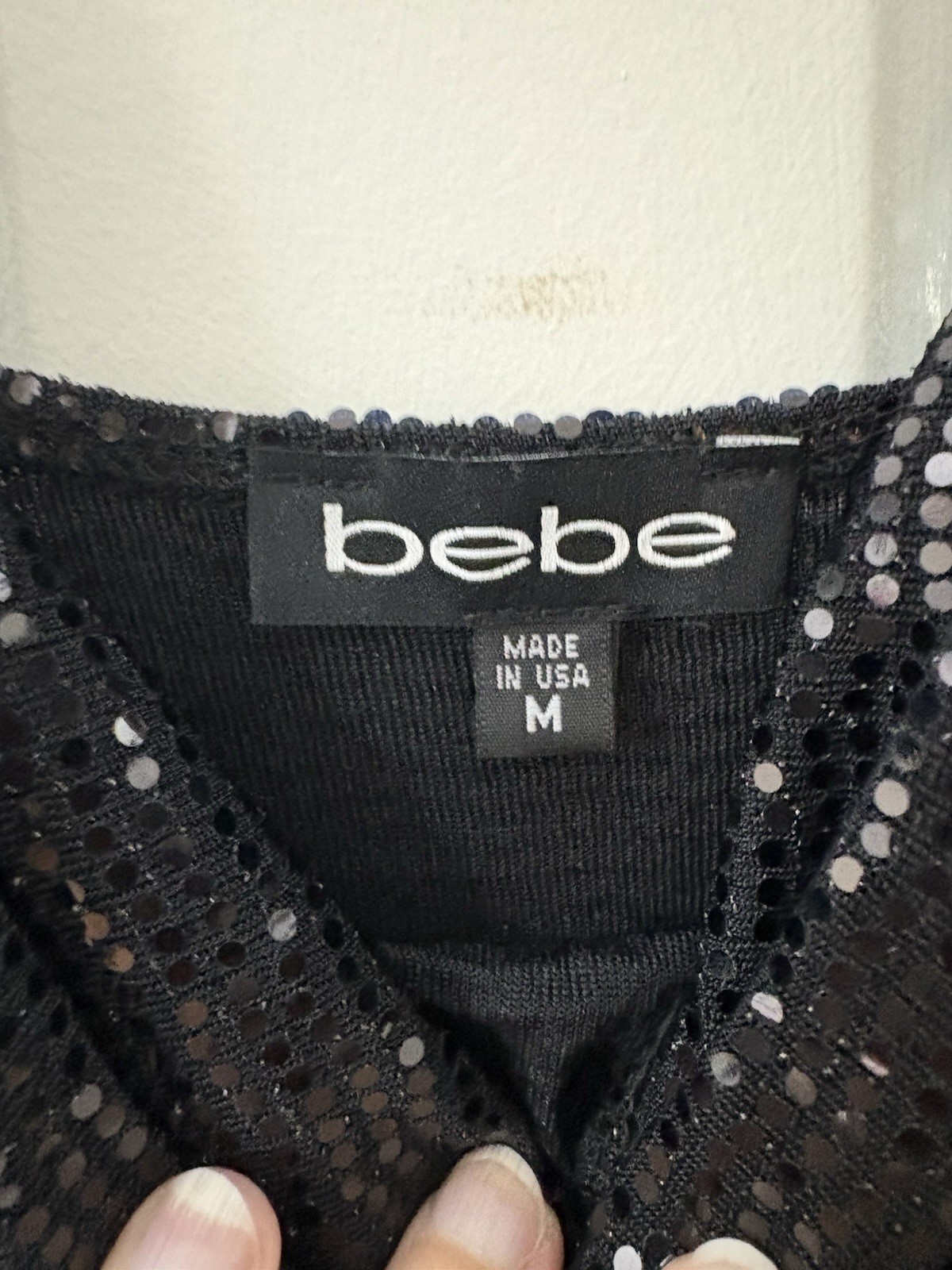 bebe Black Sequin Mesh Cowl Neck Strappy Maxi Dress Party/Formal M