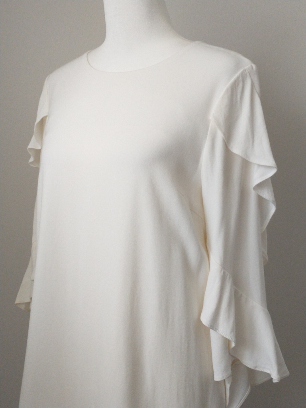 Alexis White Ruffled A-line Mini Casual Wedding Bridal Dress XS Coastal