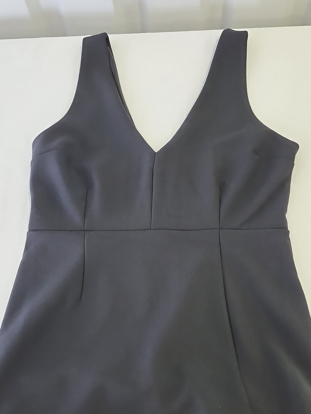 Abercrombie & Fitch Black Sleeveless Plunge V-Neck Midi Dress Med NWT Asymmetric