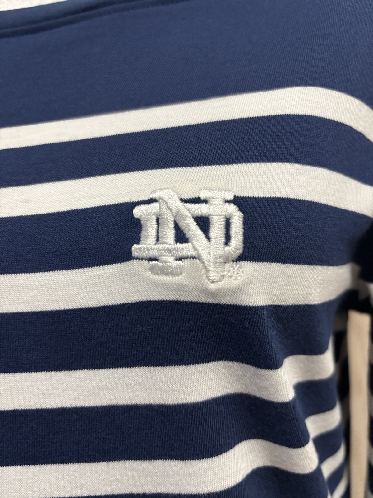 LADY IRISH Peter Millar Pima Cotton Classic Striped Navy Sweatshirt Dress Sz M.