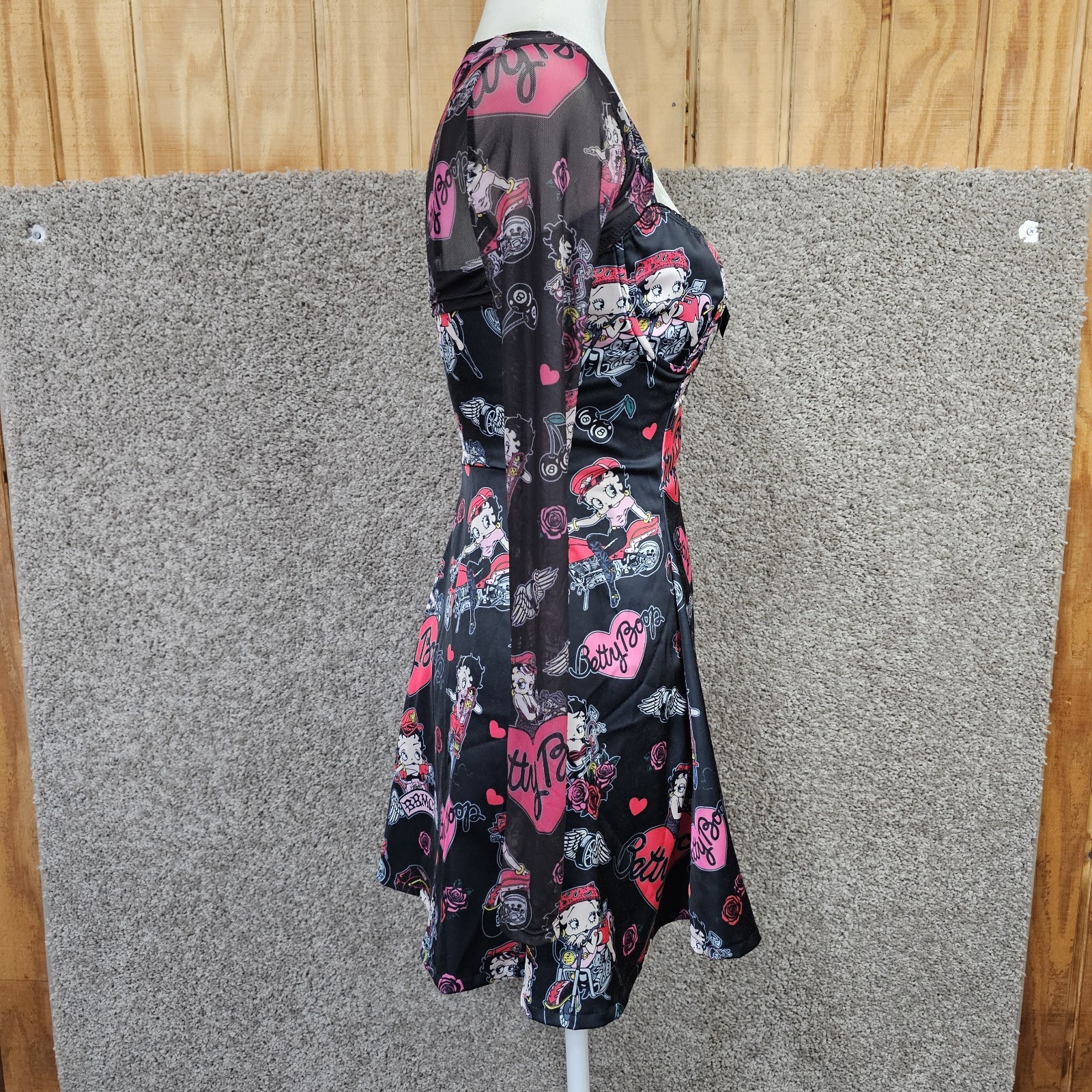 Dolls Kill Betty Boop Tough A-Line Mini Dress Sz XS w/ Shrug Underwire Satin