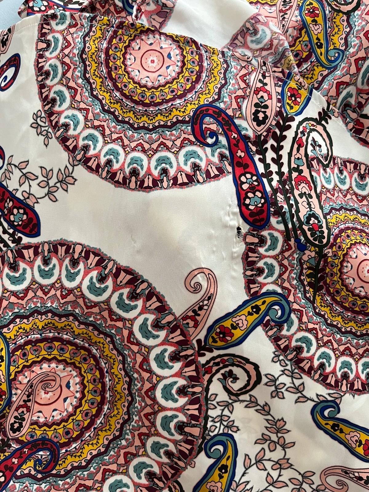 Apricot Cream Paisley Halterneck Smock Maxi Dress – Size 14