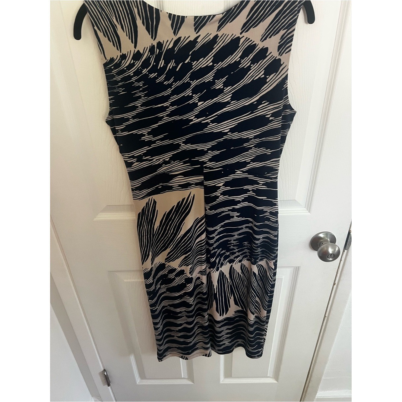 Enfocus Studio Black & Beige Abstract Midi Dress