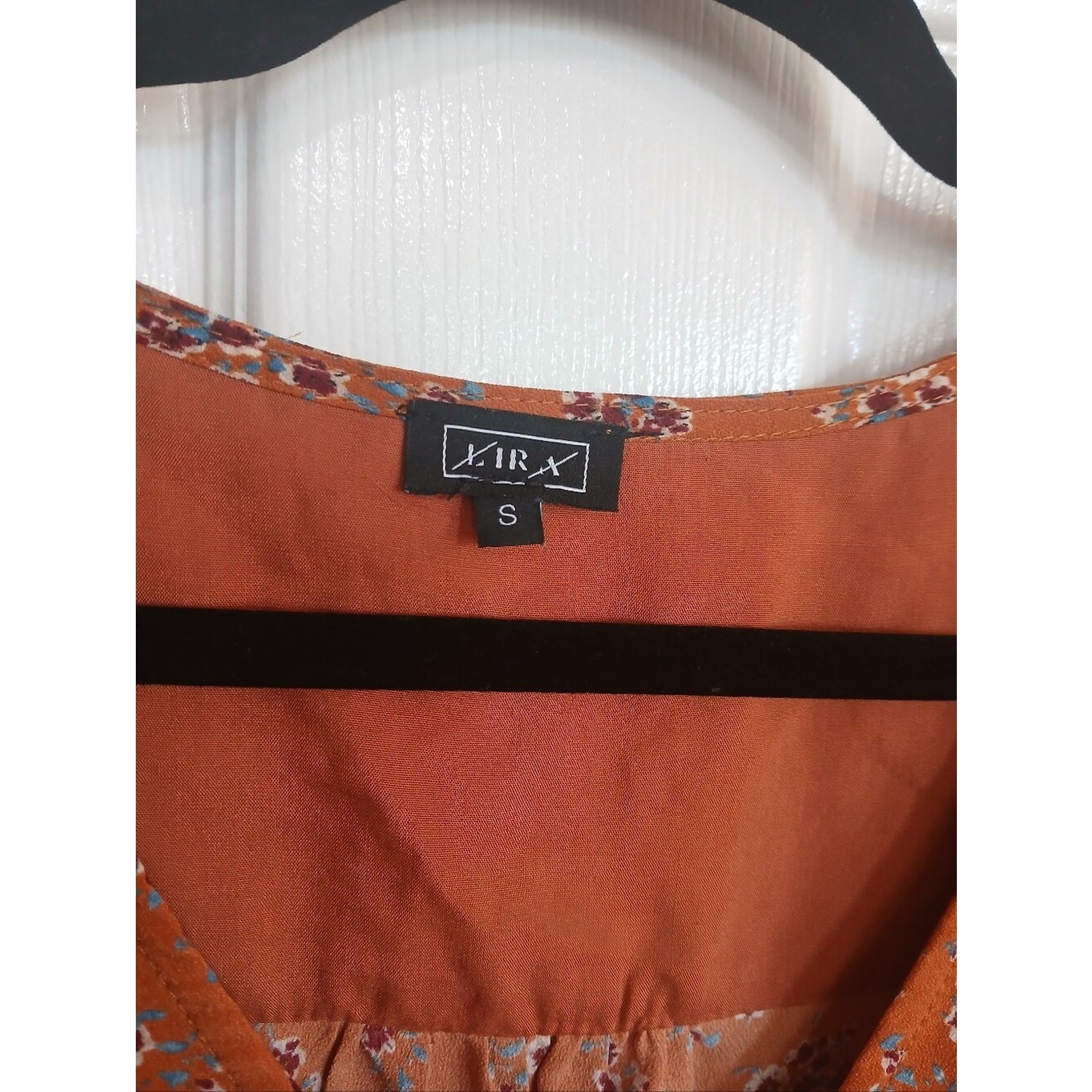Lira Rust Ditzy Floral Long-Sleeve Smocked Waist Mini Dress Cottage Boho Fairy