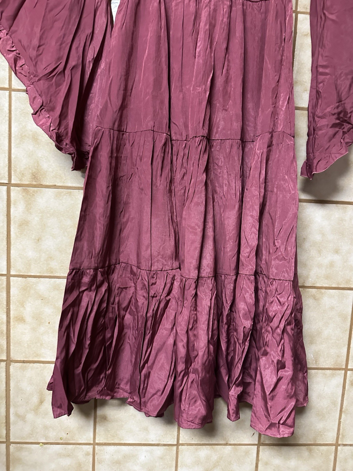 Scarlet Darkness Women’s Boho Retro Renaissance Maxi Dress Pockets, Rose Sz Lg
