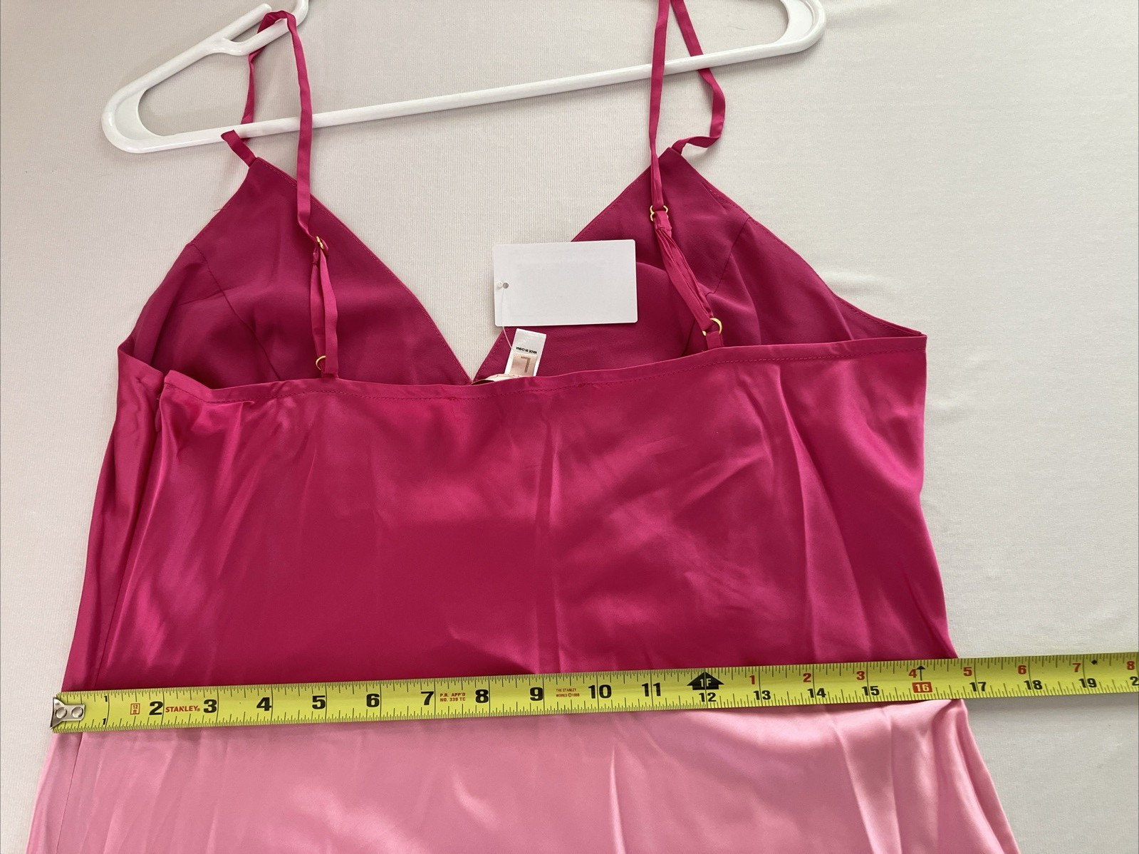 Hutch Anthropologie Satin Slip Dress Women Large Pink Fuchsia Midi Wedding Guest