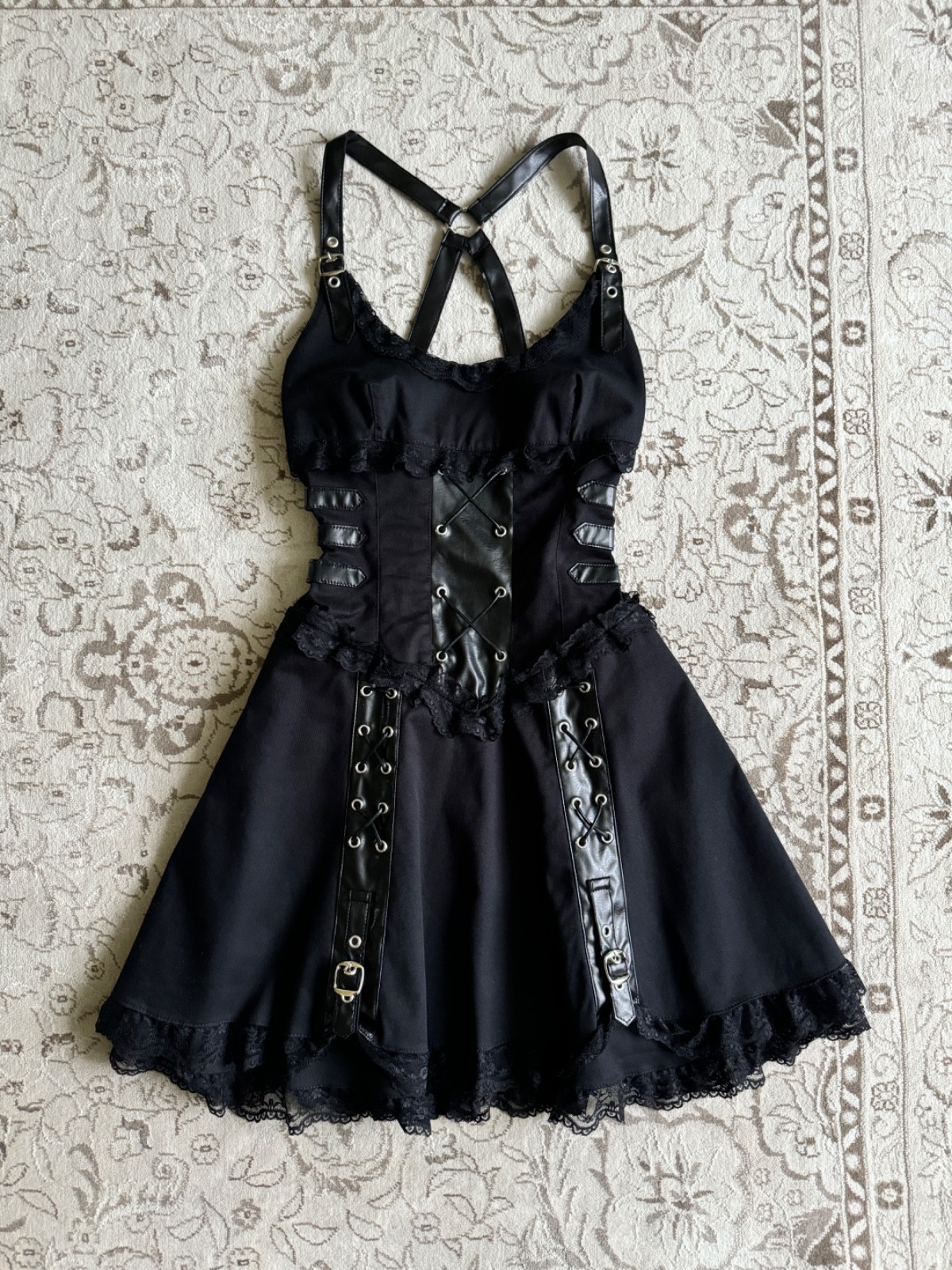 Aderlass Gothic Bondage Lace Mini Dress Avant Garde Lgb Hysteric Glamour Style S