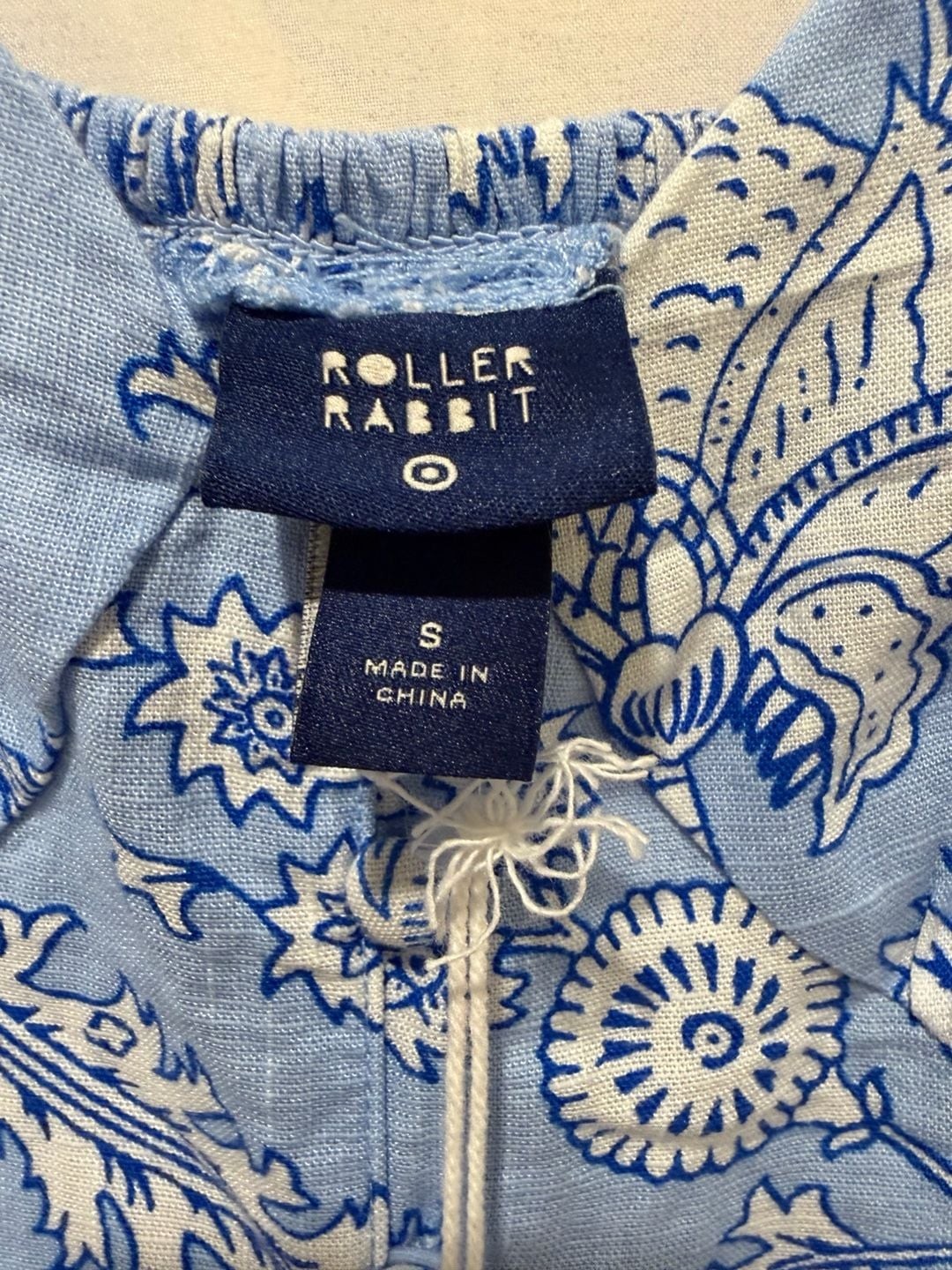 Roller Rabbit for Target Blue White Floral Print Midi Dress Size S